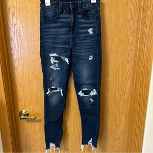 American Eagle High Waisted Ripped Jegging